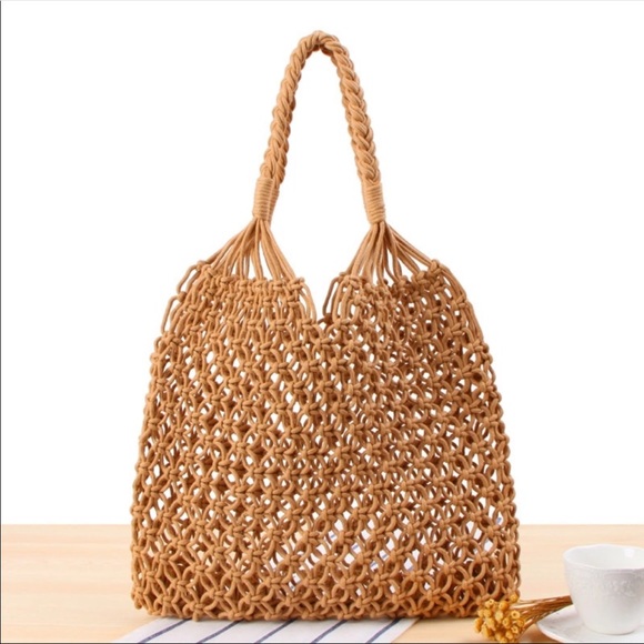 Straw Summer Tote Bag - Picture 4 of 8